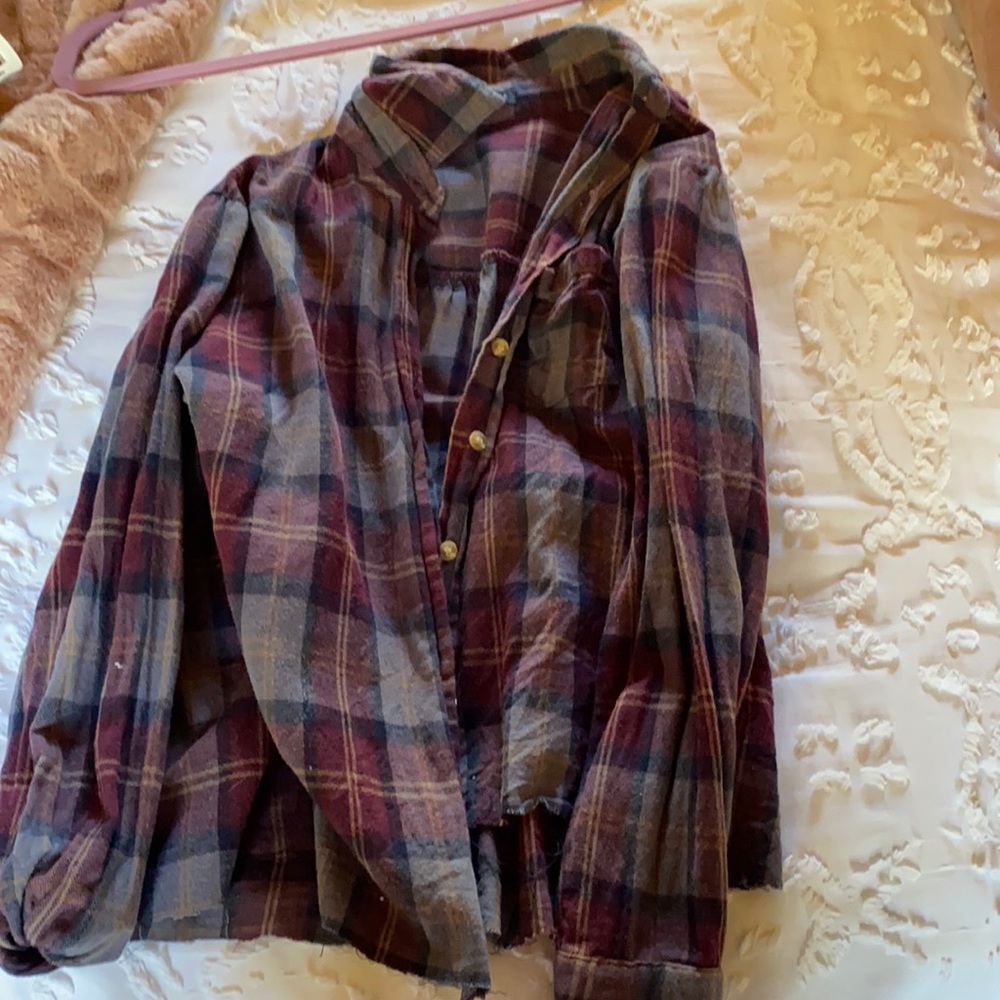 brandy button down flannel